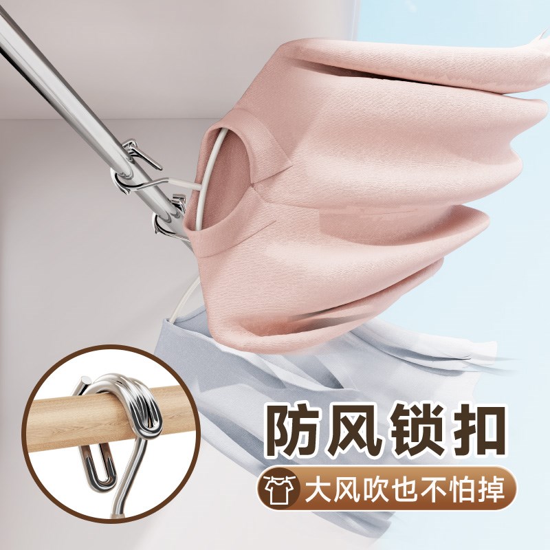 防风衣架自动f卡扣防掉落户外家用阳台晾晒高空衣架专用加粗铁架