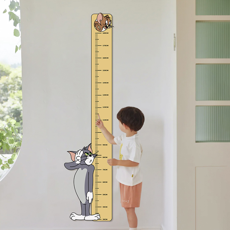 卡通儿童身高贴可移除不伤墙宝宝测量身高尺墙贴R纸小孩房间装饰