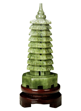 天然玉石雕刻文昌塔o玉器工艺品九层十三层文昌塔玉石摆件