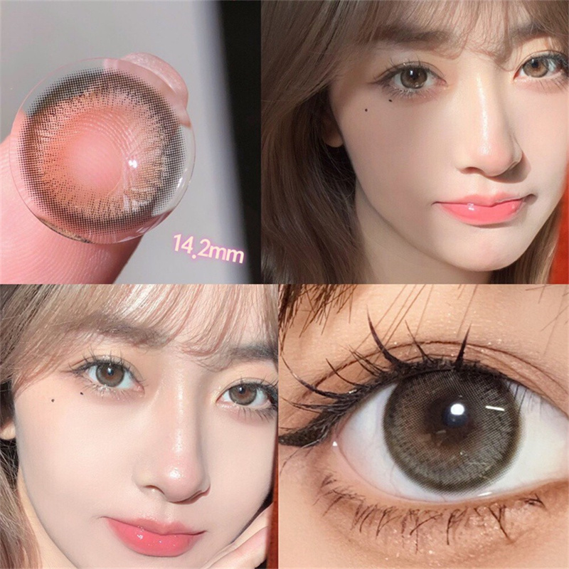 芝麻团灰色美瞳半年抛彩色隐形眼镜正品混血自然日常官方旗舰店