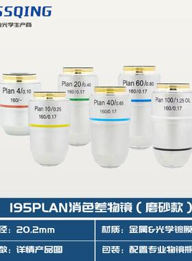 195PLAN生物显微镜物镜磨砂款物镜 20.2mmRMS螺纹
