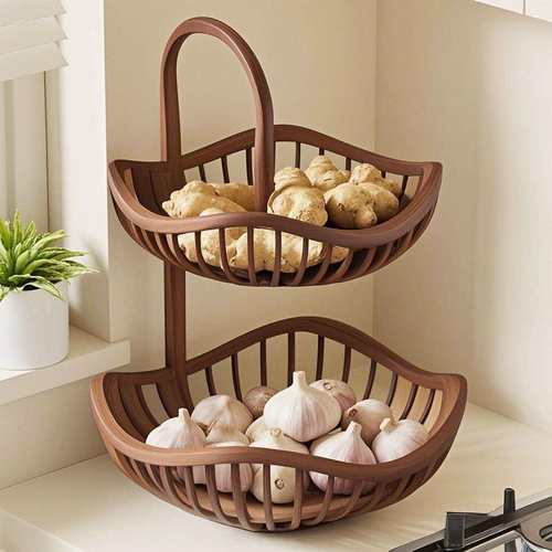 葱置物篮收纳架客厅蔬菜双层放置家用多功能厨房架子水果姜蒜桌面