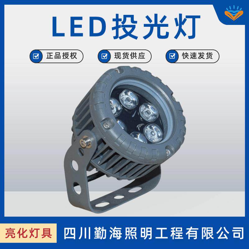 厂家LED户外工程AC220插地瓦楞投泛光灯5W6W窄光束防水保三年超亮