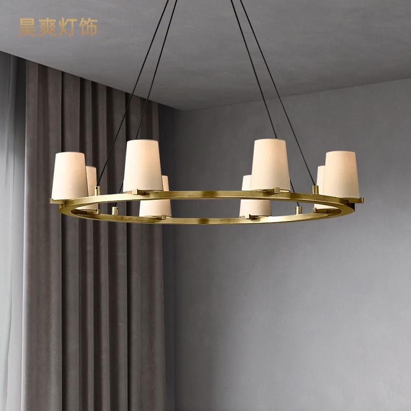 厂家直销全铜客厅吊灯出口外贸简欧美式现代轻奢别墅设计师RH灯具