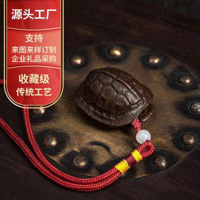 龟壳富甲手把件铜龟甲男士车载饰品随身古玩文玩收藏把玩乌龟摆件