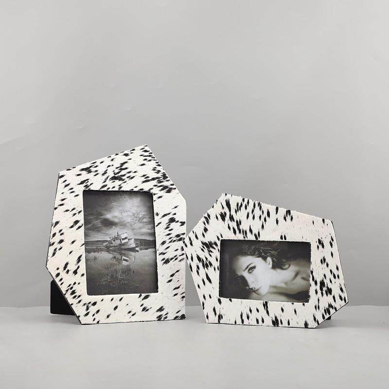 现代简约高级感马毛相框艺术装饰画摆件客厅卧室电视柜家居装饰品