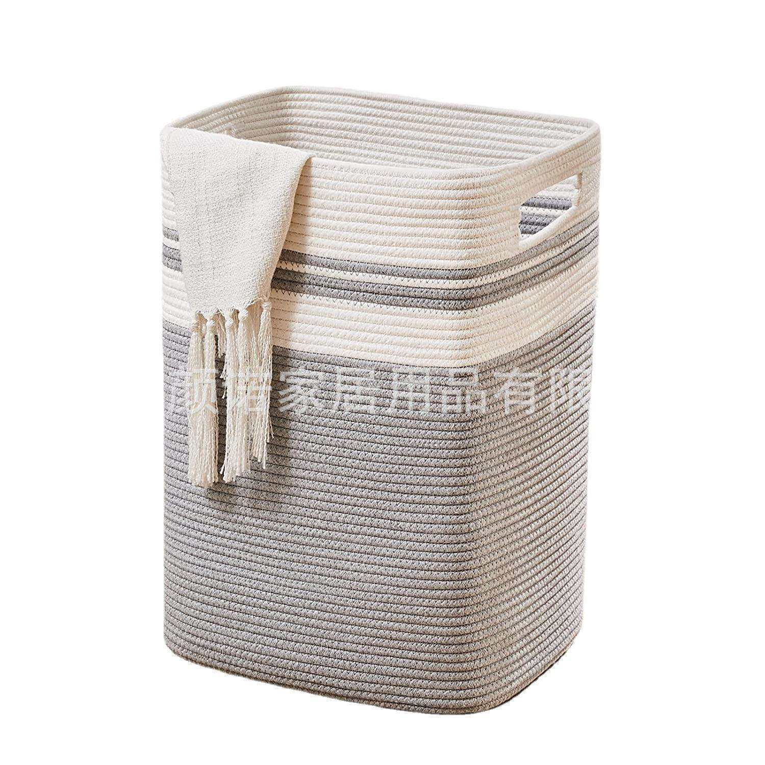 新款方形棉绳收纳篮高品质棉绳不易塌陷大容量脏衣篮玩具收纳筐,鲜花速递/花卉仿真/绿植园艺,割草机/草坪机,淘宝优惠券,粉丝福利购,淘宝优惠卷