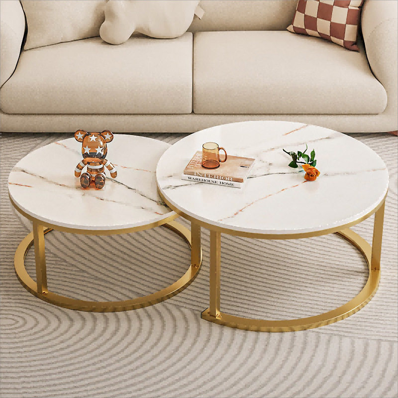 茶几客厅家用小户型迷你圆形桌子意式轻奢简约现代新款网红INS风