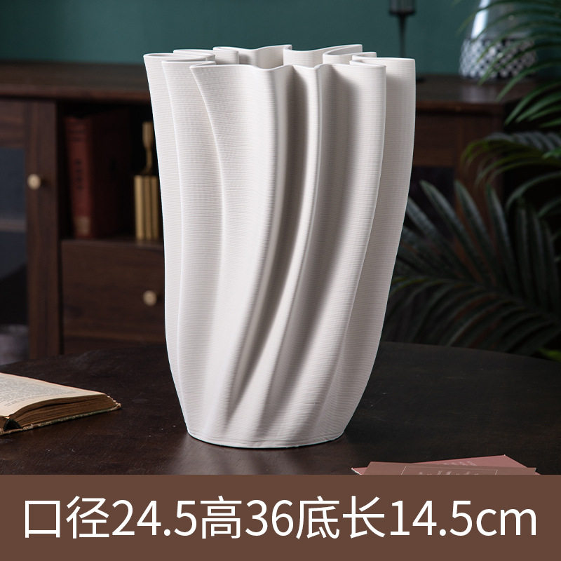 陶瓷花瓶圆圈摆件创意套装客厅跨境现代白瓷彩绘现代简约