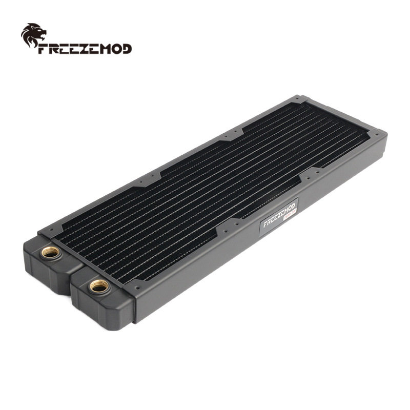 FREEZEMOD电脑水冷铜散热排14扁管TSRP-TW360紫铜翅片12CM风扇位