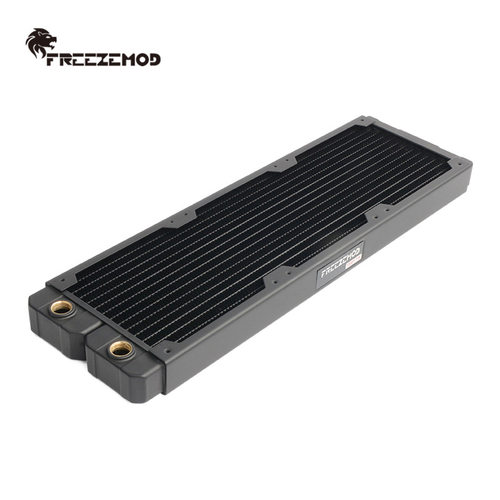 FREEZEMOD电脑水冷铜散热排14扁管TSRP-TW360紫铜翅片12CM风扇位