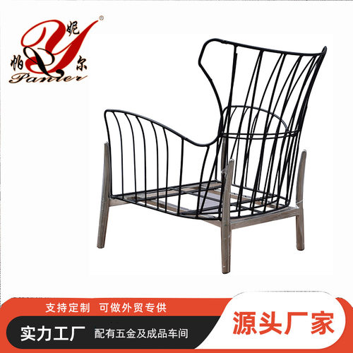 北欧阳台布艺大人休闲椅子懒人休闲椅铁架SY-J8993铁艺家具轻奢