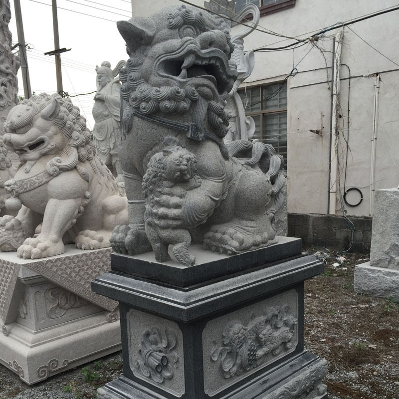 银行门口石雕狮子 大理石港币狮子一对加工 福建天然石材