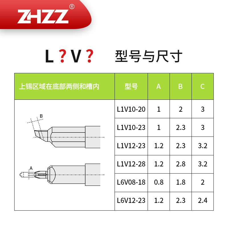 优尼烙铁头 L1V12-28 L1V10-23 L1V08-18 L6V12-23通用UNIX焊锡头
