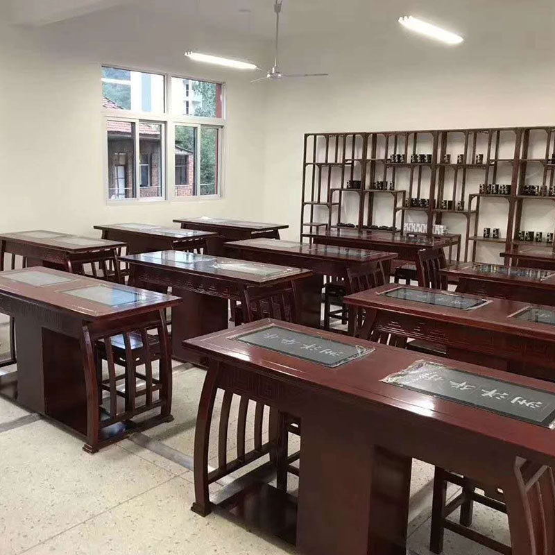 实木书法桌临摹桌椅厂家学校数字教室投影桌培训班榆木国学课桌