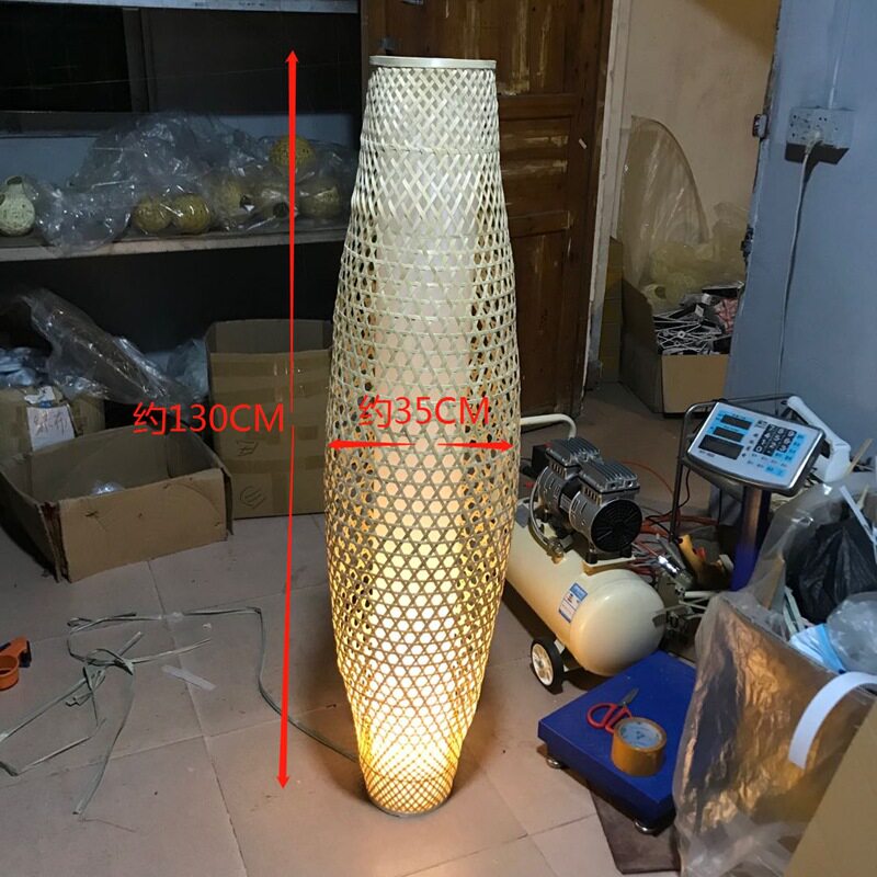 东南亚风格竹编吊灯落地灯台灯创意复古客厅卧室书房装饰落地灯