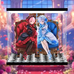 亚克力展示盒从零开始的异世界生活雷姆拉姆双人收纳透明展示盒