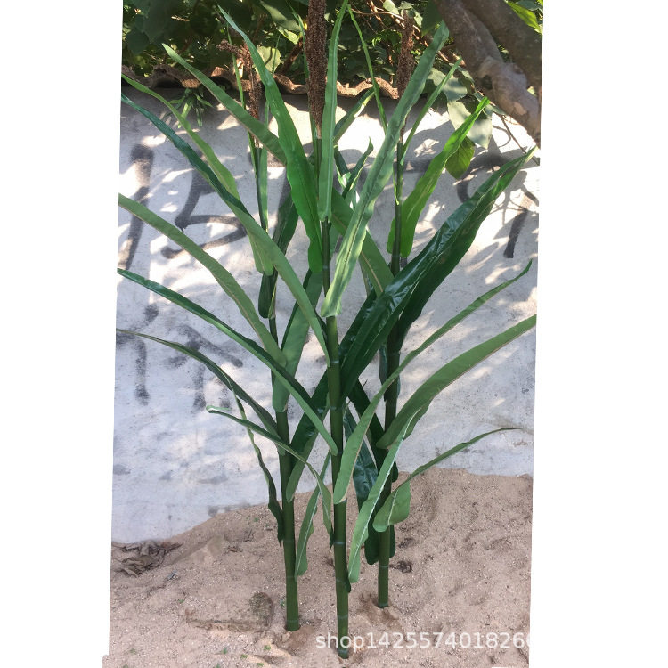 仿真高粱叶单杆高粱假农作植物假树叶工程博物馆布景拍摄厂家批发