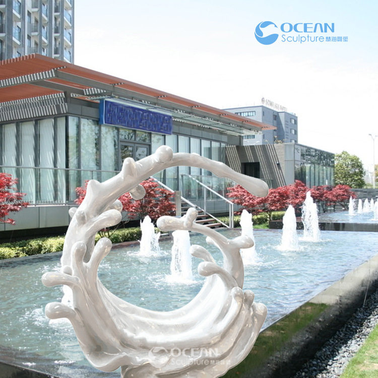 浪花玻璃钢雕塑订置大型抽象玻璃钢公园酒店大门水景雕塑摆件