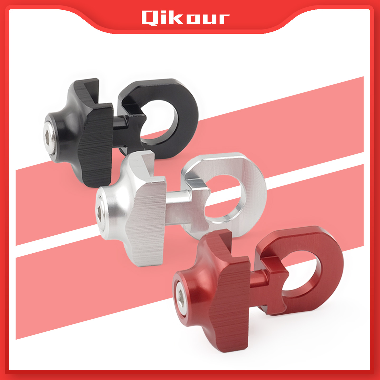 折叠车鱼尾拉链器 铝合金链条张力调节器死飞自行车轴防滑动配件