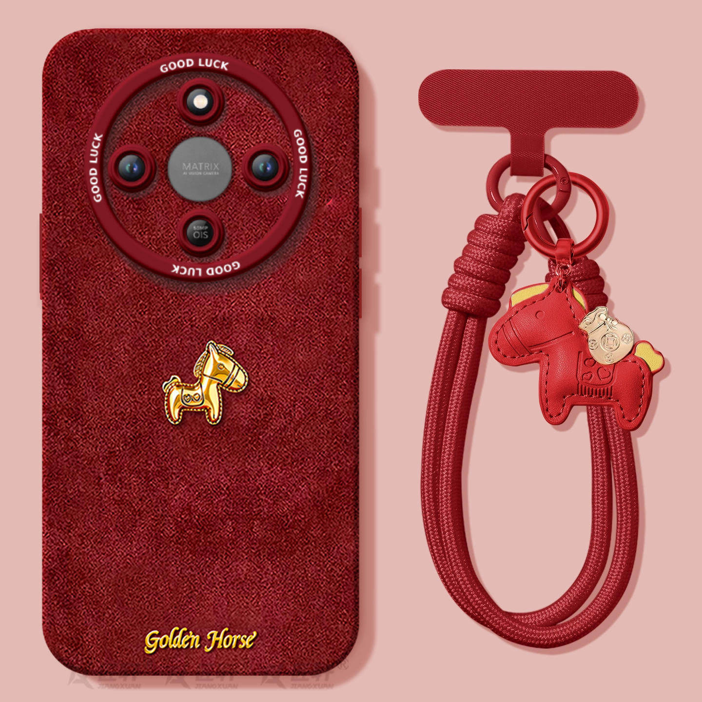 黄金小马适用荣耀x70手机壳x60套2026马年x70i新款x50防摔x40华为x30硅胶honor外壳pro新年款gt过年i红色por