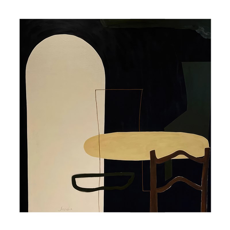 YASAN 侘寂风纯手绘抽象色块油画玄关入户装饰画客厅创意方形挂画图片