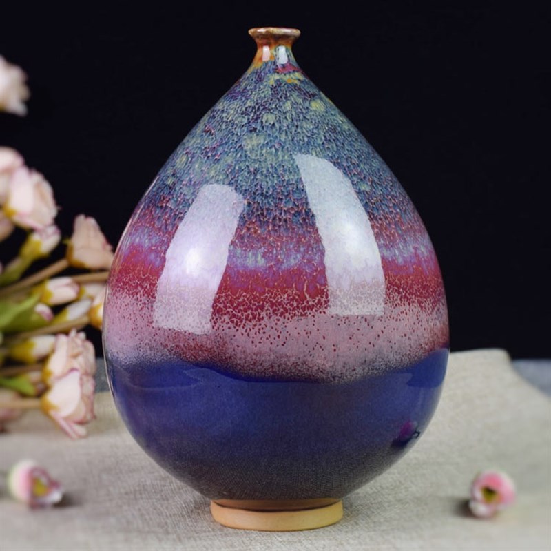 河南禹州御景钧瓷 豆豆壶水滴瓶 居家办公室装饰艺术精品花插摆件