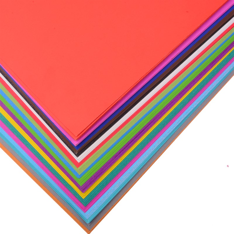 4K卡纸彩色黑白硬卡纸200g加厚20色创意折纸4开儿童学生手工彩纸