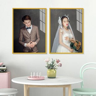 科扬相框定制来图定做婚纱照放大洗情侣照片加挂墙创意结婚照制作
