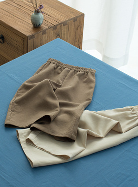 新中式国风童装女童阔腿裤秋款秋天裤子男童白色咖色新款休闲裤子