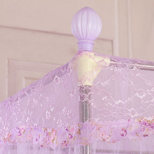 宫廷1.5m床加密加厚1.8m床双人夏季 蚊帐三开门落地式 公主风简约