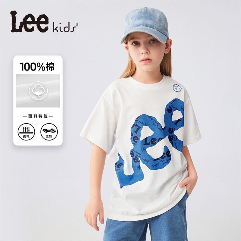 Leekids男童女童纯棉短袖T恤