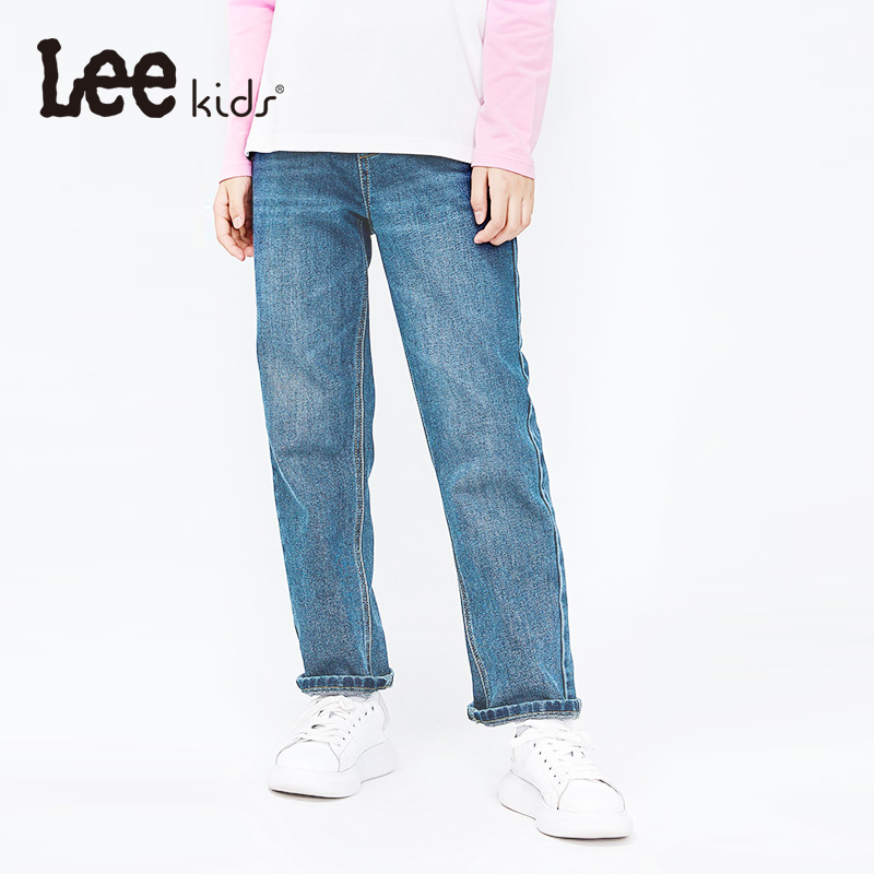 Lee Kids女童夏季牛仔裤薄时髦儿童装夏天长裤中大童夏装裤子