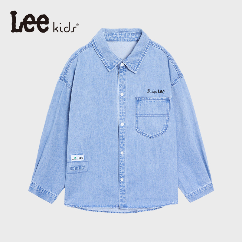 Lee Kids儿童牛仔外套衬衫童装时尚男童女童翻领衬衣