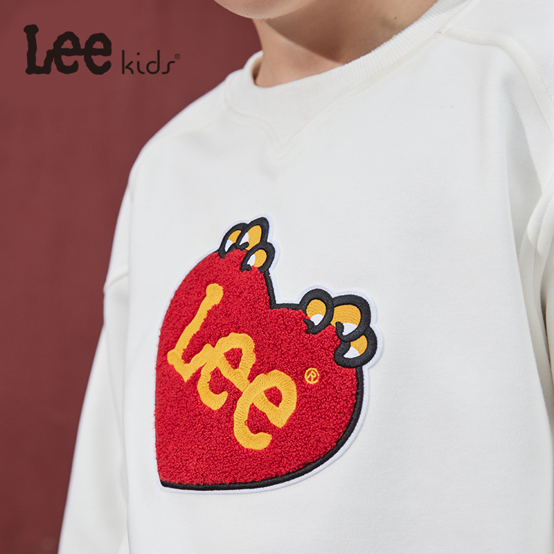 Lee Kids童装卫衣冬季男童女童加绒加厚保暖简约内搭儿童上衣