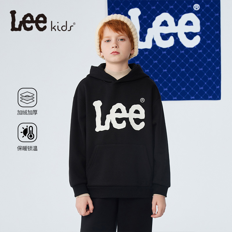 Leekids儿童连帽卫衣加绒