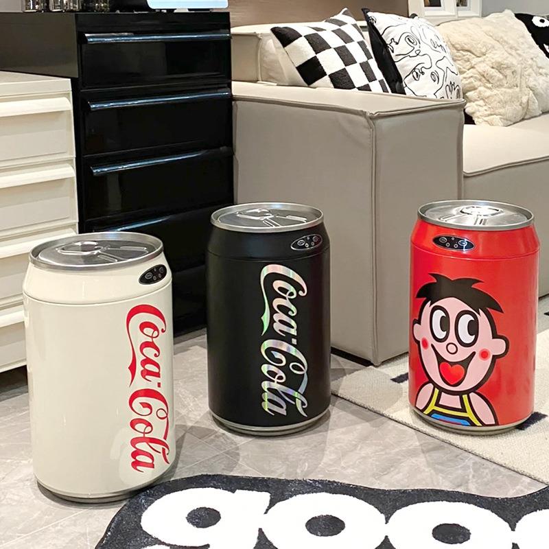 可口可乐智能垃圾桶感应式家用客厅厨房收纳桶厕所卧室旺仔卫生桶
