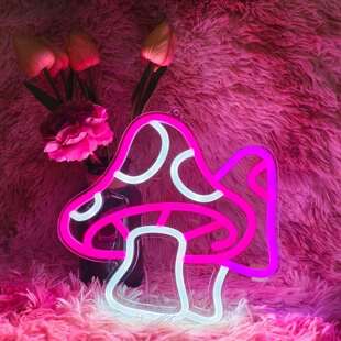 亚马逊外贸跨境led可爱蘑菇发光字母灯造型led霓虹灯牌亚克力