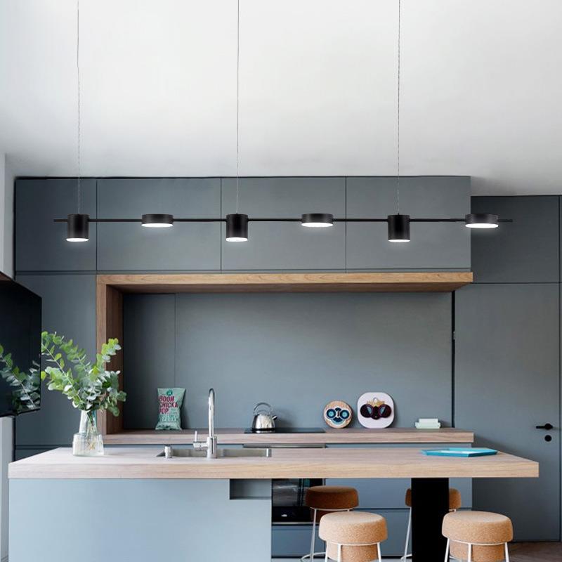 简约LED长餐厅吊灯线条灯个性极简创意家居室内酒吧前台led灯饰