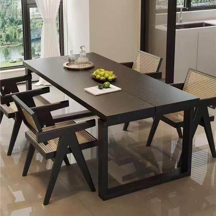 黑色莫比恩餐桌家用碳化白蜡木桌面小户型简约家居书桌,手表,配件,淘宝优惠券,粉丝福利购,淘宝优惠卷