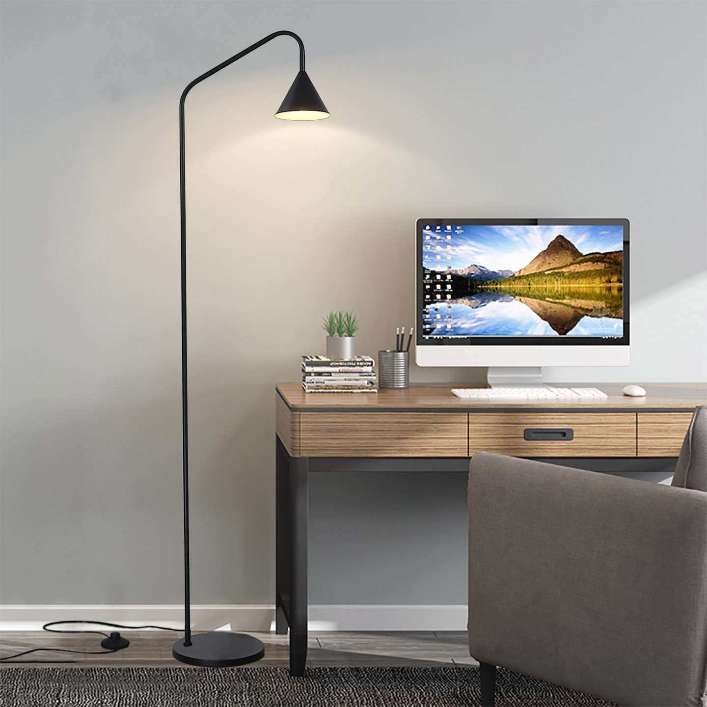 意式极简风落地灯茶几客厅沙发旁置物架一体卧室床头创意网红台灯