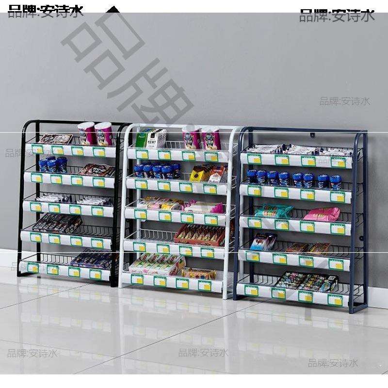 可前面小超市旁边口香糖收银柜台商品台前可货架悬挂前台多落地