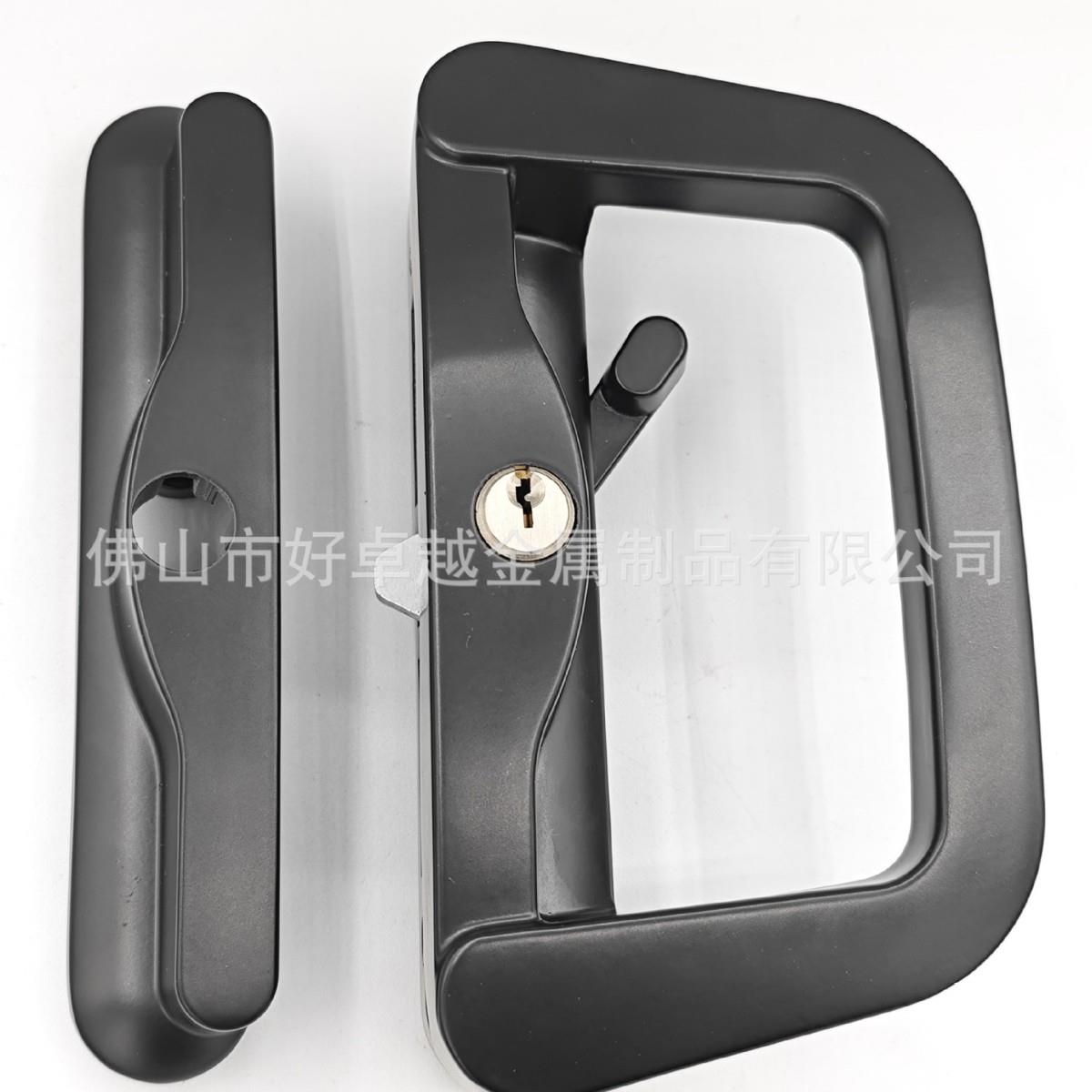 澳洲推拉防盗门锁推拉玻璃门锁锌合金黑白色钩锁