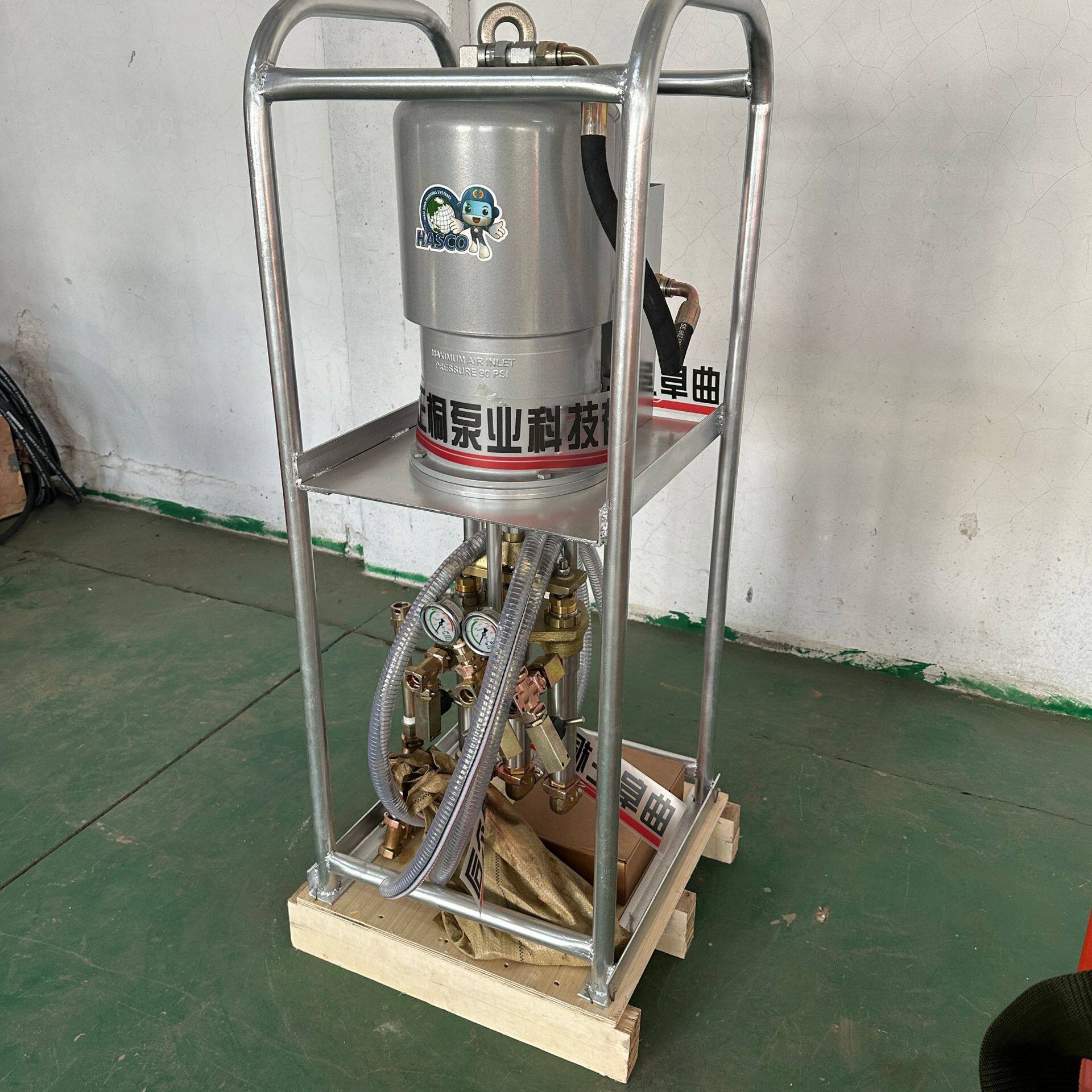 黑料白料用化学浆风动注浆泵ZZQ-0.8/8型三缸双液气动注浆机配件图片
