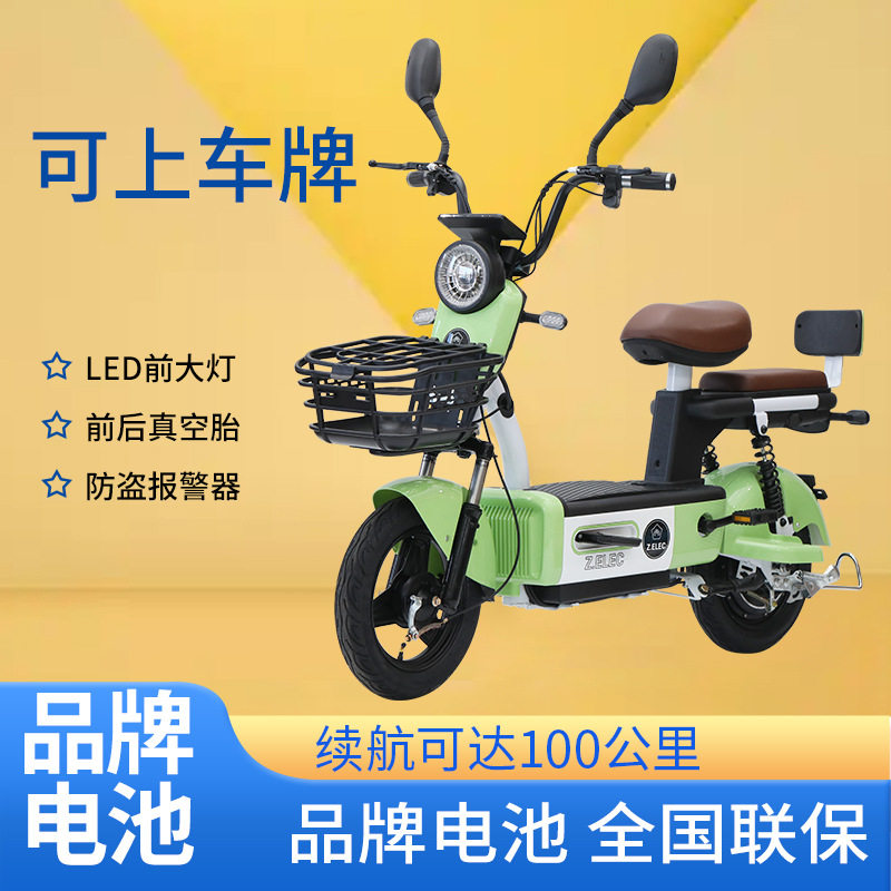 2024新款电动自行车成人两轮电车休闲代步轻便式电池可提助力车