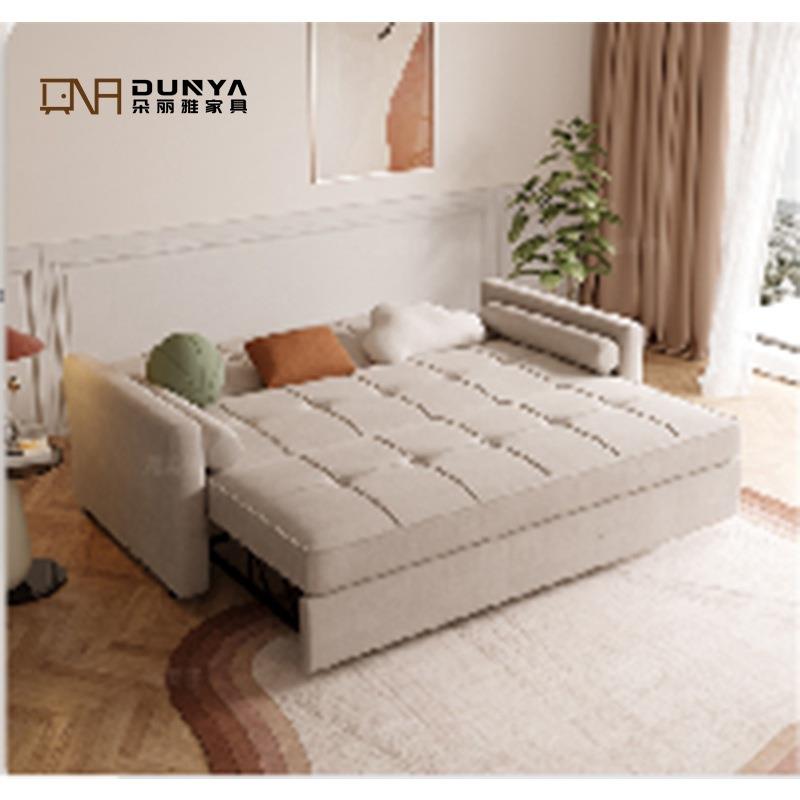 奶油风多功能沙发床两用可折叠双人直排小户型伸缩床客厅网红款