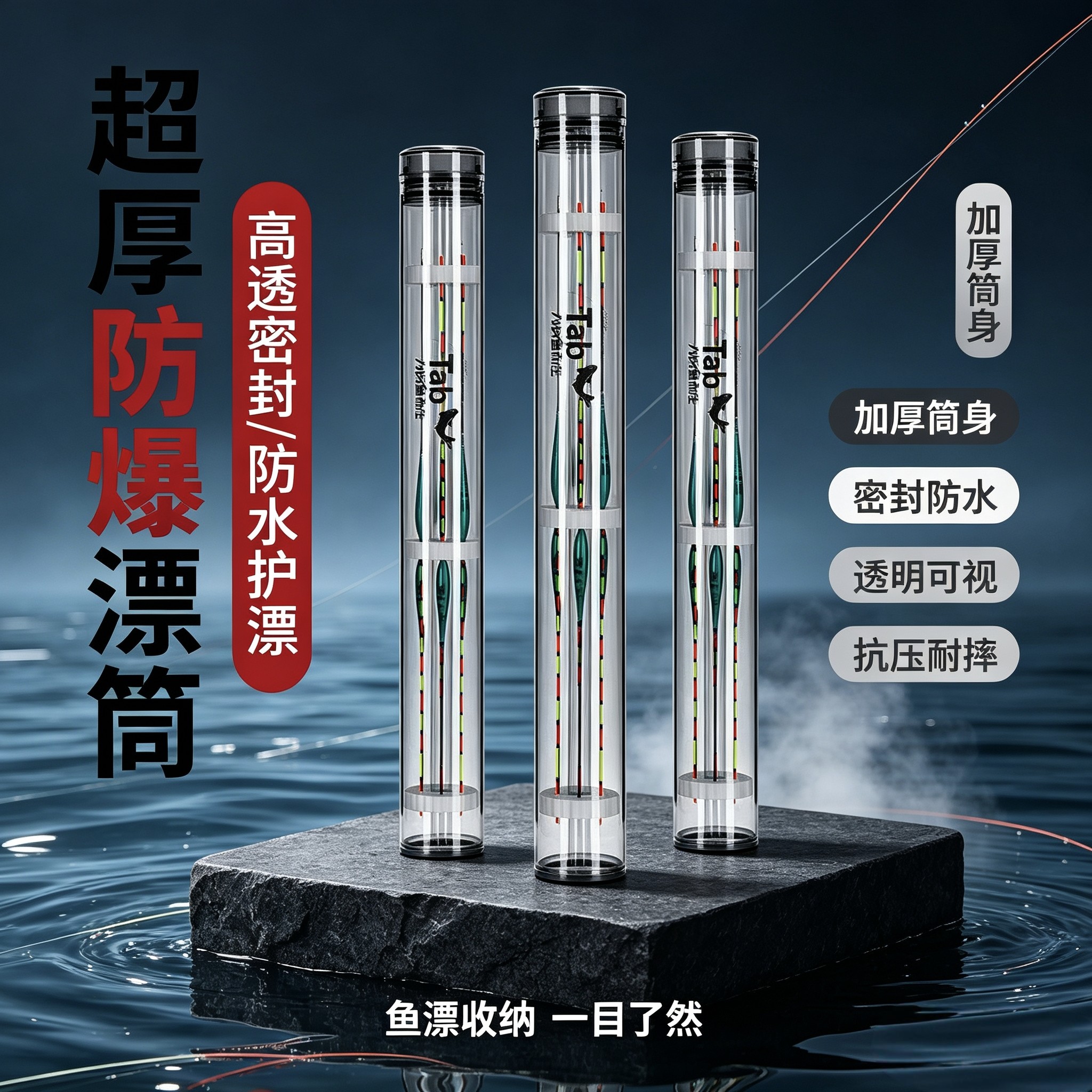 漂筒加厚浮漂收纳筒空盒多功能漂桶 大物漂盒鱼漂盒大容量鱼漂