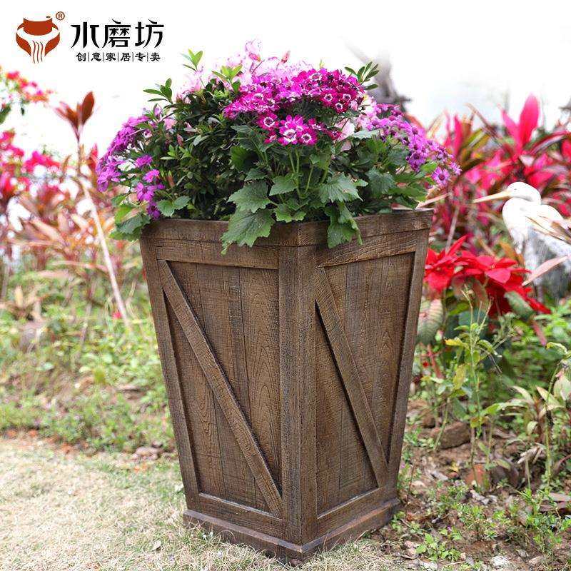 水磨坊创意庭院仿木花器装饰造景家居阳台水培土培花缸花盆摆件,玩具/童车/益智/积木/模型,其它,淘宝优惠券,粉丝福利购,淘宝优惠卷