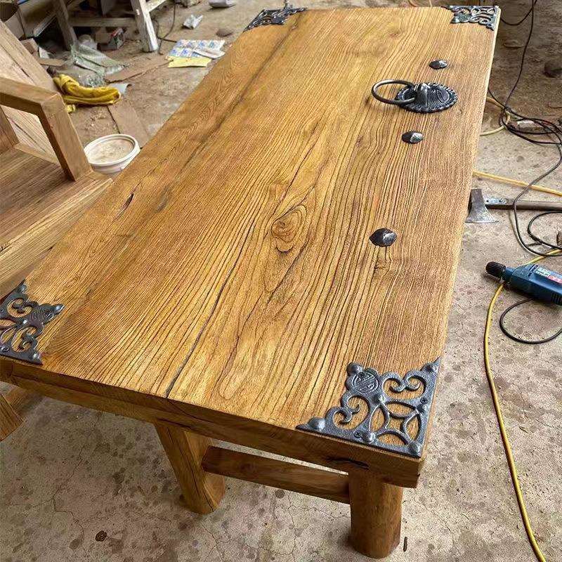 老榆木门板原木旧木板实木风化板复古怀旧楼梯踏板吧台板茶台茶桌