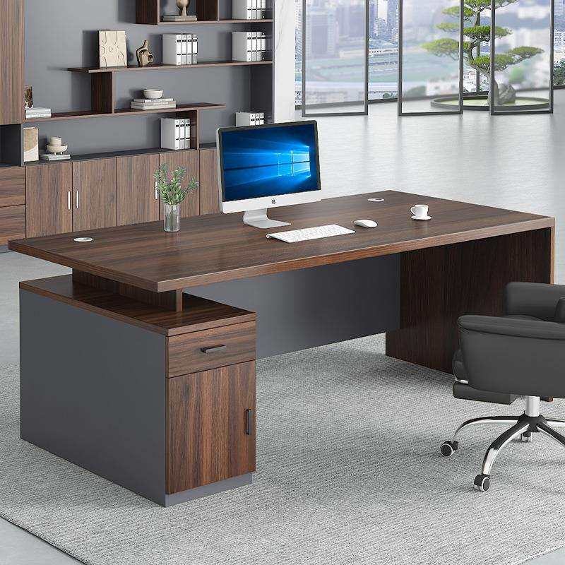 办公桌简约现代办公室轻奢桌椅组合经理大班台电脑单人桌子老板桌